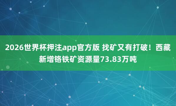 2026世界杯押注app官方版 找矿又有打破！西藏新增铬铁矿资源量73.83万吨