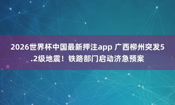 2026世界杯中国最新押注app 广西柳州突发5.2级地震!铁路部门启动济急预案