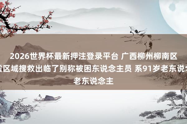 2026世界杯最新押注登录平台 广西柳州柳南区地震区域搜救出临了别称被困东说念主员 系91岁老东说念主
