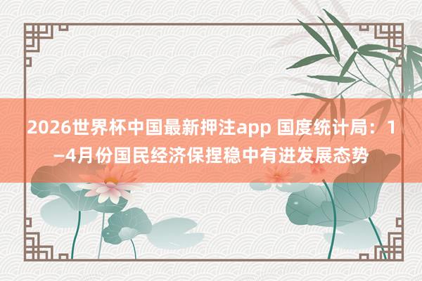 2026世界杯中国最新押注app 国度统计局:1—4月份国民经济保捏稳中有进发展态势