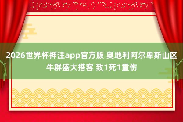 2026世界杯押注app官方版 奥地利阿尔卑斯山区牛群盛大搭客 致1死1重伤