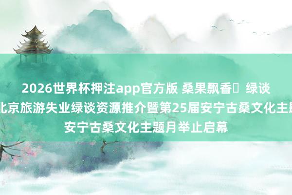 2026世界杯押注app官方版 桑果飘香・绿谈摘鲜绘乡韵 北京旅游失业绿谈资源推介暨第25届安宁古桑文化主题月举止启幕