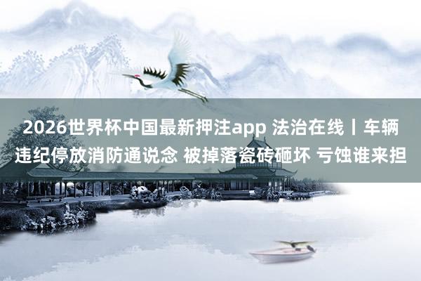 2026世界杯中国最新押注app 法治在线丨车辆违纪停放消防通说念 被掉落瓷砖砸坏 亏蚀谁来担