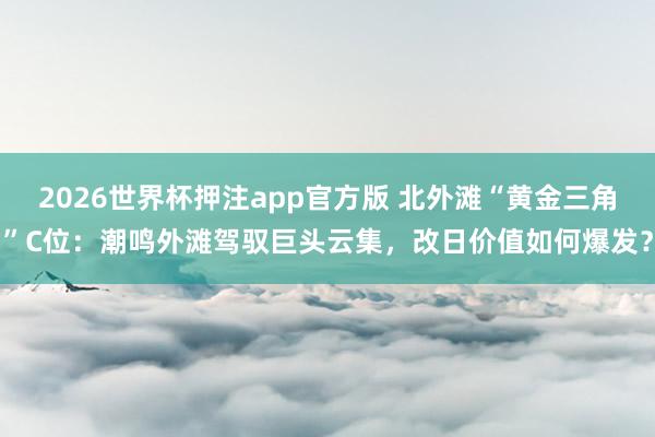 2026世界杯押注app官方版 北外滩“黄金三角”C位:潮鸣外滩驾驭巨头云集,改日价值如何爆发?
