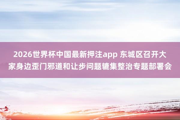 2026世界杯中国最新押注app 东城区召开大家身边歪门邪道和让步问题辘集整治专题部署会