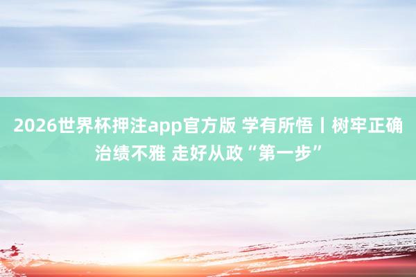 2026世界杯押注app官方版 学有所悟丨树牢正确治绩不雅 走好从政“第一步”