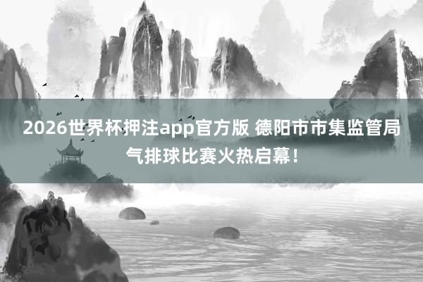 2026世界杯押注app官方版 德阳市市集监管局气排球比赛火热启幕!