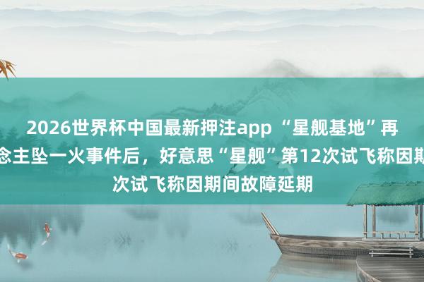 2026世界杯中国最新押注app “星舰基地”再出现工东说念主坠一火事件后,好意思“星舰”第12次试飞称因期间故障延期