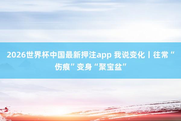 2026世界杯中国最新押注app 我说变化丨往常“伤痕”变身“聚宝盆”