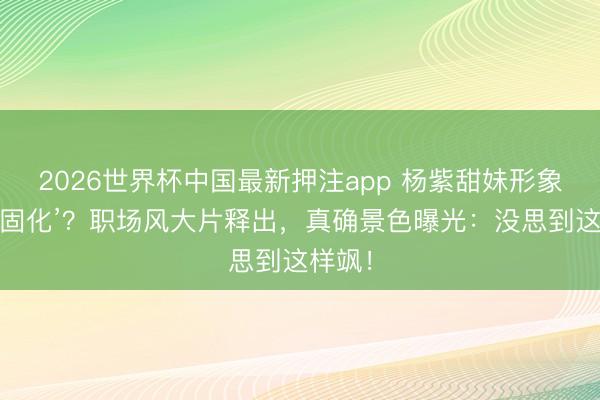 2026世界杯中国最新押注app 杨紫甜妹形象被嘲‘固化’?职场风大片释出,真确景色曝光:没思到这样飒!
